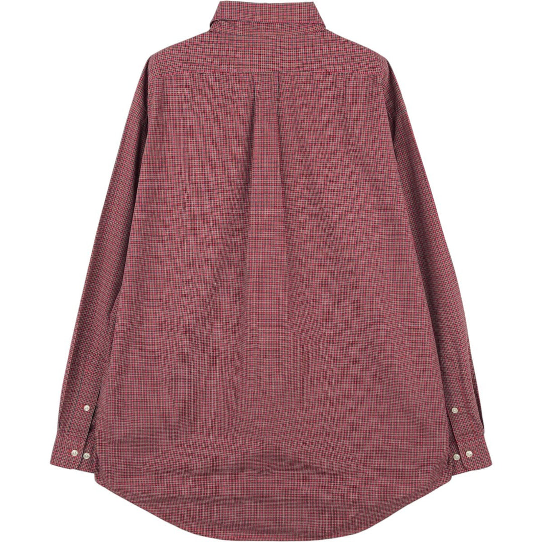 Ralph Lauren YARMOUTH Long Sleeve Button-Down Check Shirt, Men's Size L cotton red type Vintage Second Hand