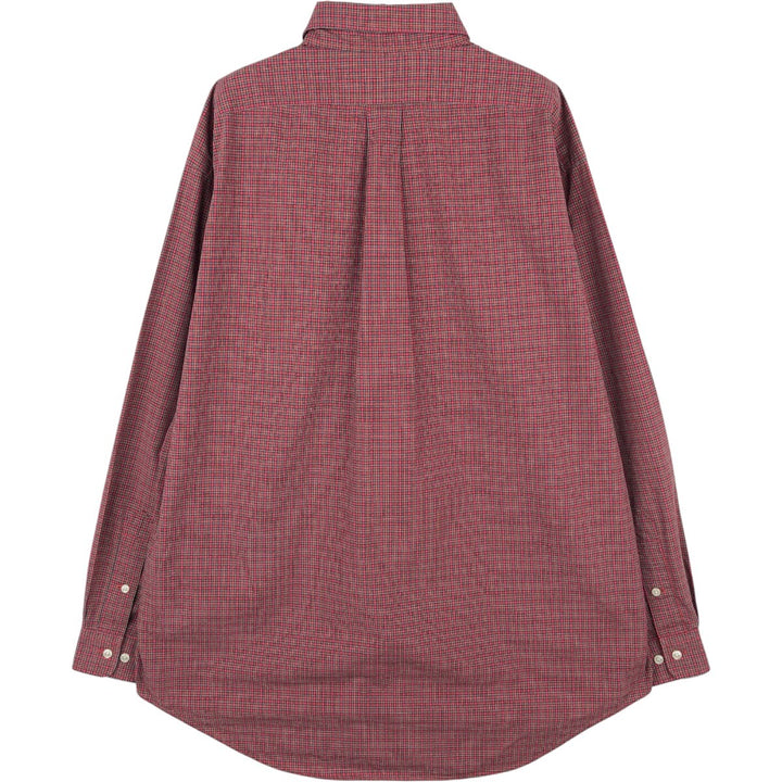 Ralph Lauren YARMOUTH Long Sleeve Button-Down Check Shirt, Men's Size L cotton red type Vintage Second Hand