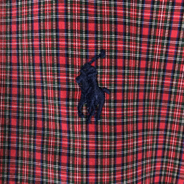 Ralph Lauren YARMOUTH Long Sleeve Button-Down Check Shirt, Men's Size L cotton red type Vintage Second Hand