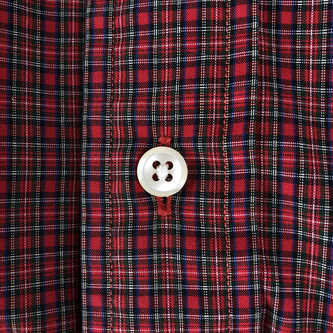 Ralph Lauren YARMOUTH Long Sleeve Button-Down Check Shirt, Men's Size L cotton red type Vintage Second Hand