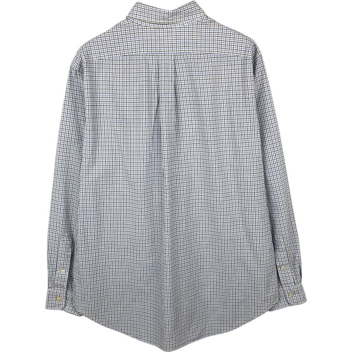 Ralph Lauren long sleeve button down check shirt, men's size L cotton white type Vintage Second Hand