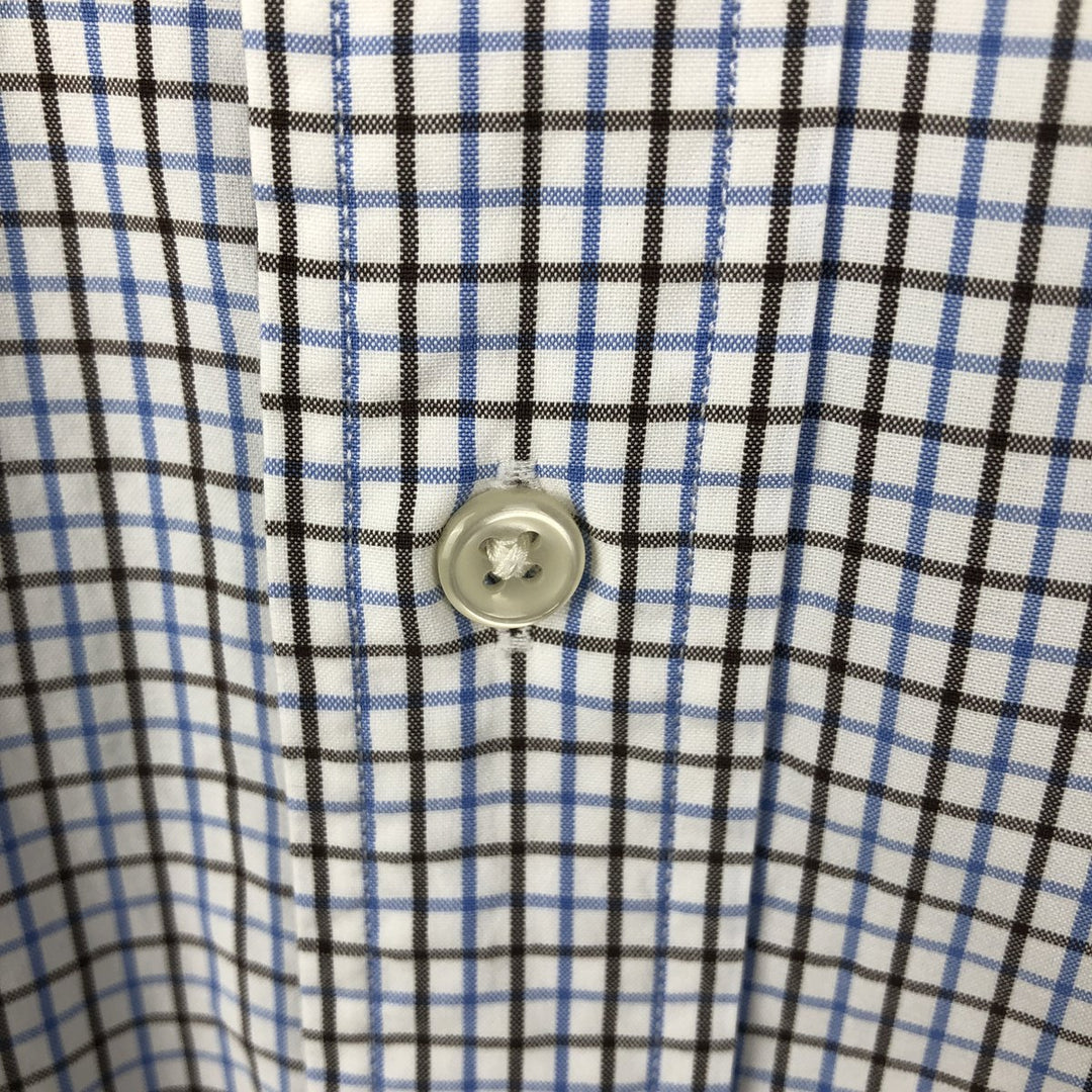 Ralph Lauren long sleeve button down check shirt, men's size L cotton white type Vintage Second Hand