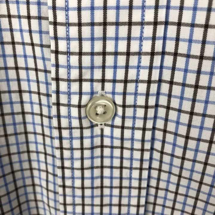 Ralph Lauren long sleeve button down check shirt, men's size L cotton white type Vintage Second Hand