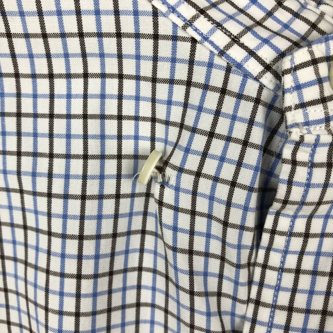 Ralph Lauren long sleeve button down check shirt, men's size L cotton white type Vintage Second Hand