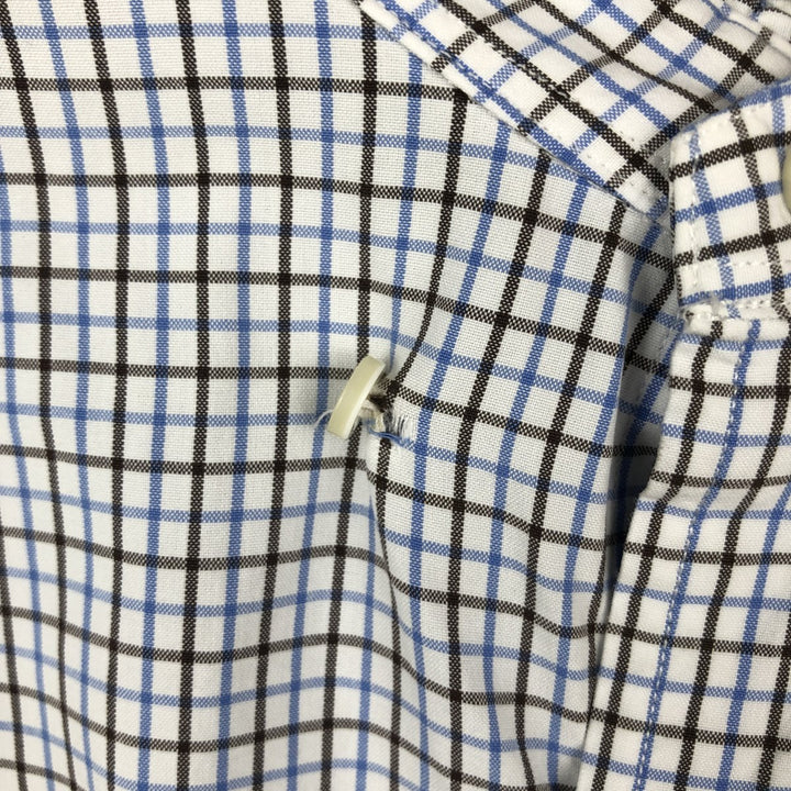 Ralph Lauren long sleeve button down check shirt, men's size L cotton white type Vintage Second Hand
