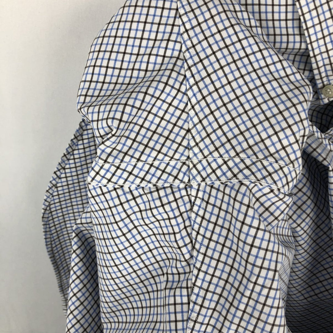 Ralph Lauren long sleeve button down check shirt, men's size L cotton white type Vintage Second Hand