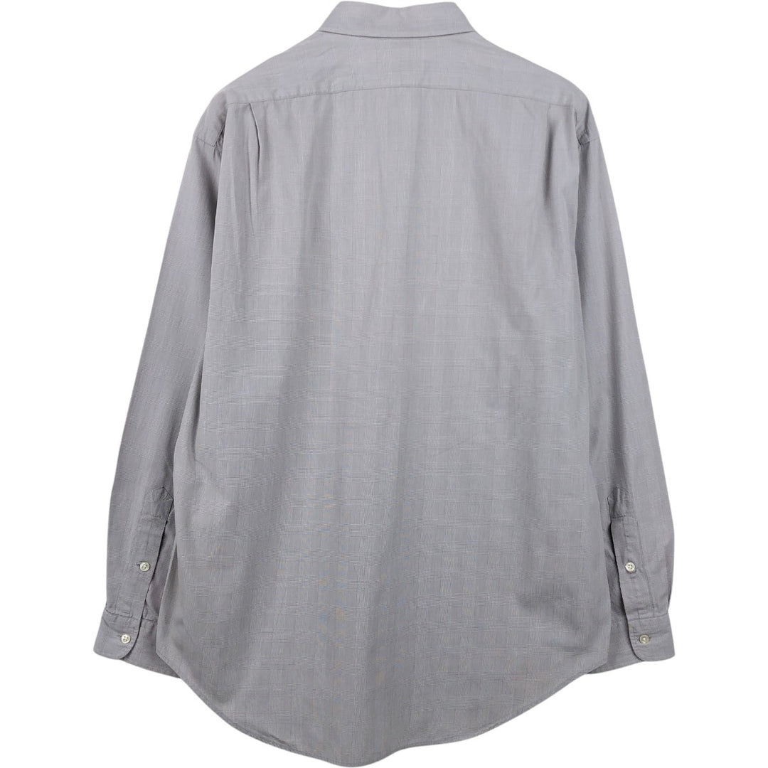 Ralph Lauren MARLOWE Long Sleeve Button-Down Check Shirt, Men's Size L cotton gray type Vintage Second Hand