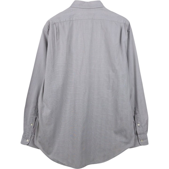 Ralph Lauren MARLOWE Long Sleeve Button-Down Check Shirt, Men's Size L cotton gray type Vintage Second Hand