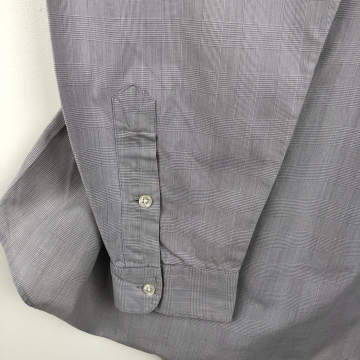 Ralph Lauren MARLOWE Long Sleeve Button-Down Check Shirt, Men's Size L cotton gray type Vintage Second Hand