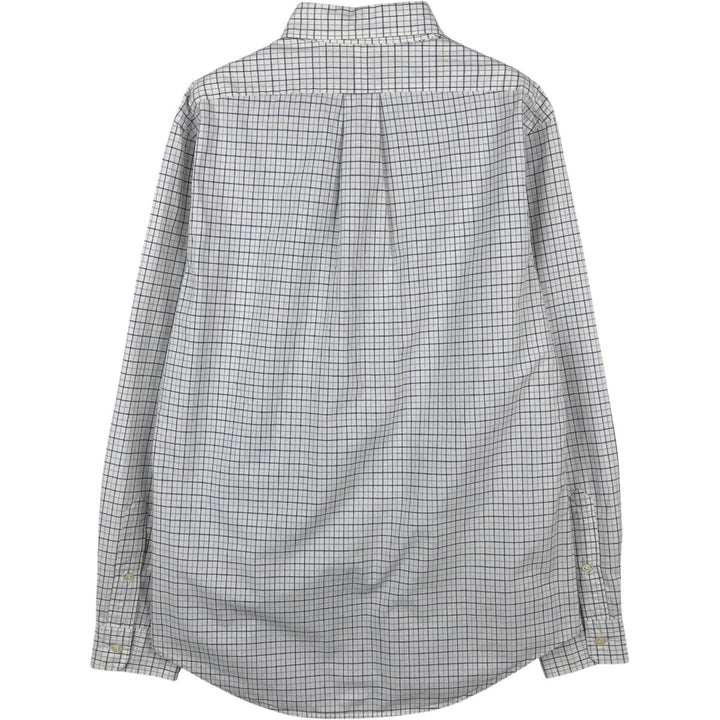 Ralph Lauren CUSTOM FIT long sleeve button down check shirt men's size M cotton white type Vintage Second Hand