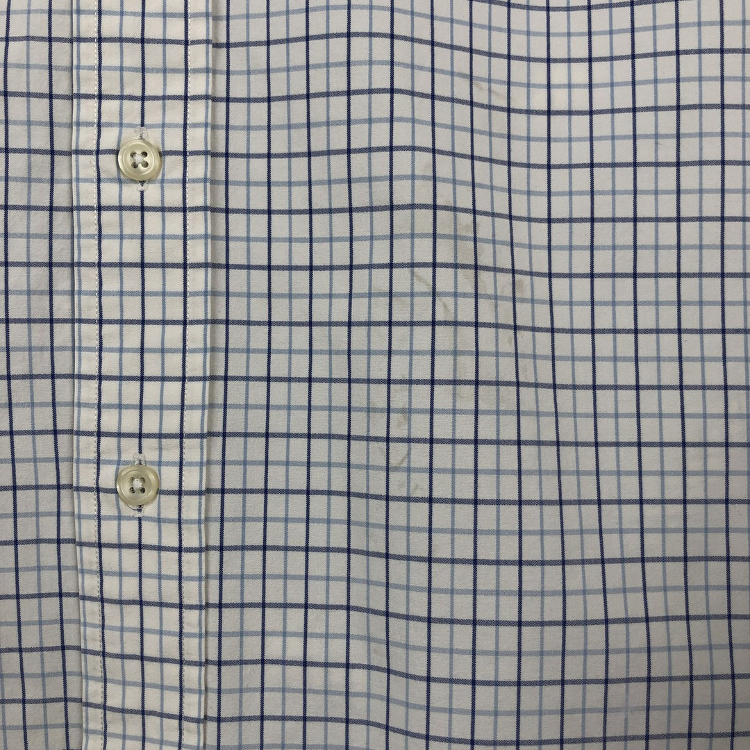 Ralph Lauren CUSTOM FIT long sleeve button down check shirt men's size M cotton white type Vintage Second Hand