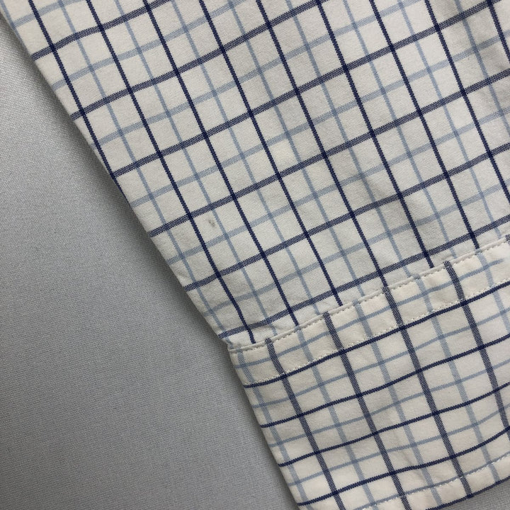 Ralph Lauren CUSTOM FIT long sleeve button down check shirt men's size M cotton white type Vintage Second Hand