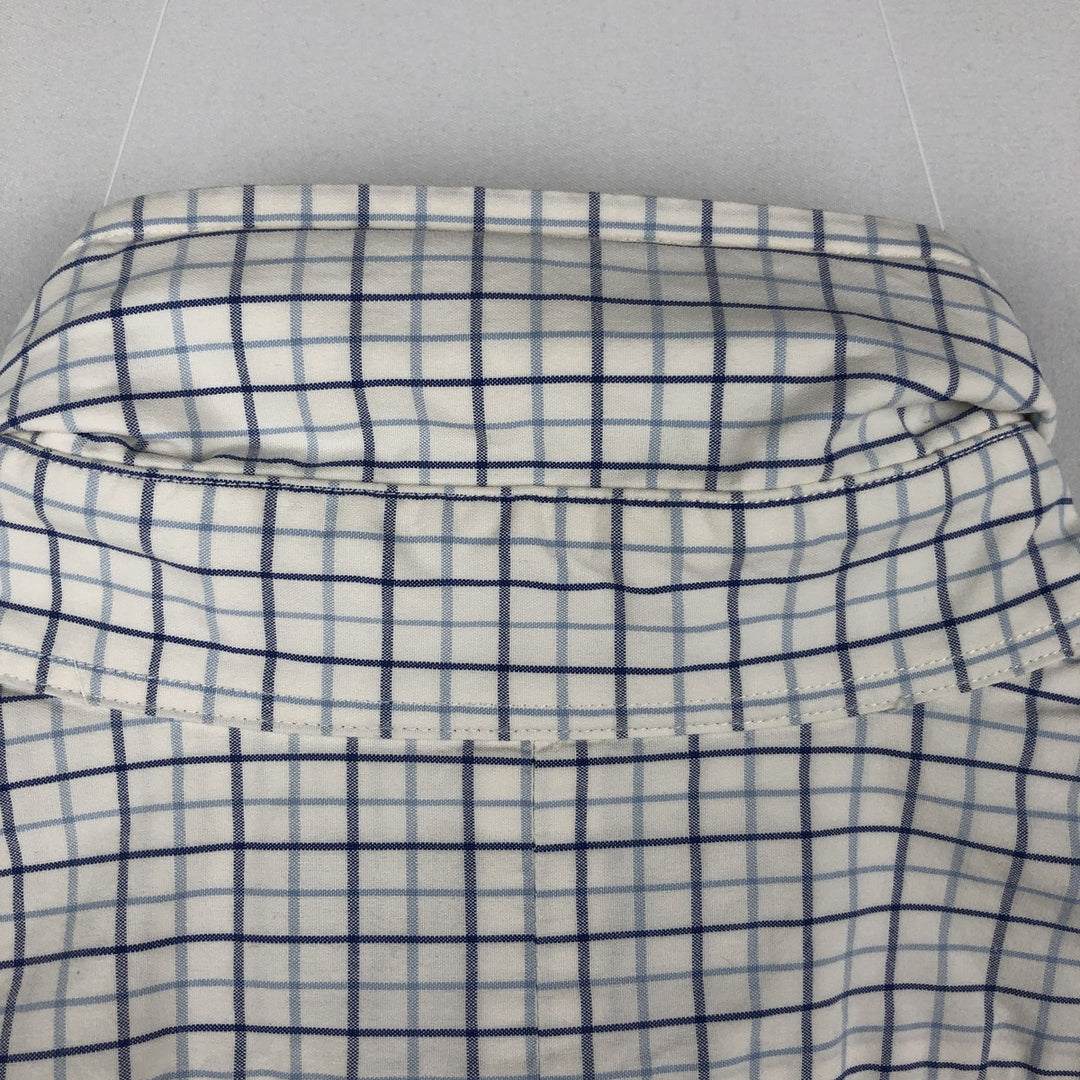 Ralph Lauren CUSTOM FIT long sleeve button down check shirt men's size M cotton white type Vintage Second Hand