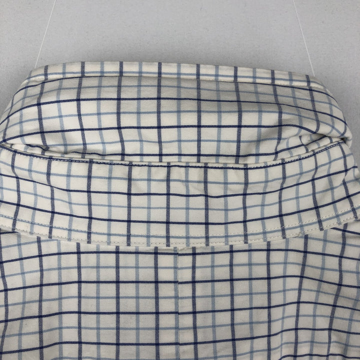 Ralph Lauren CUSTOM FIT long sleeve button down check shirt men's size M cotton white type Vintage Second Hand