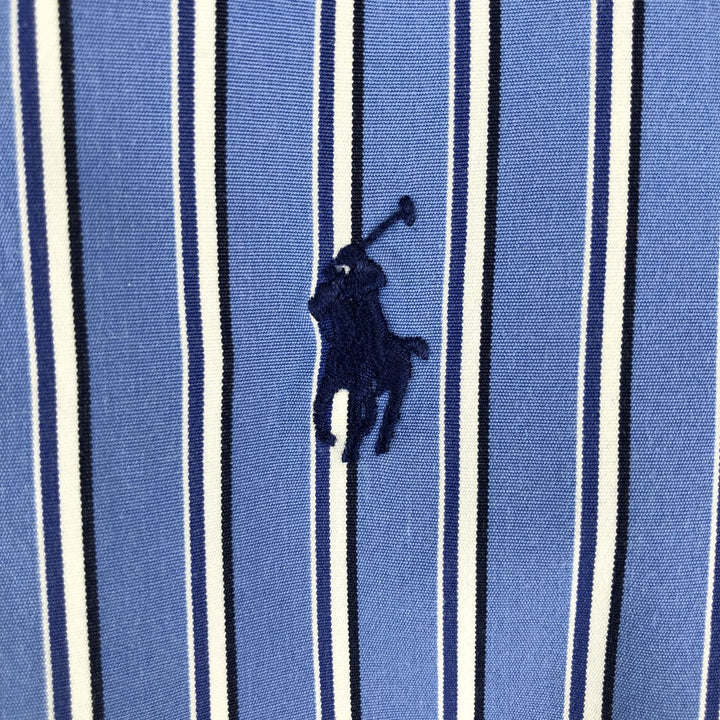 Ralph Lauren POLO by Ralph Lauren CUSTOM FIT long sleeve button down striped shirt men's size L cotton Blue type light blue Vintage Second Hand