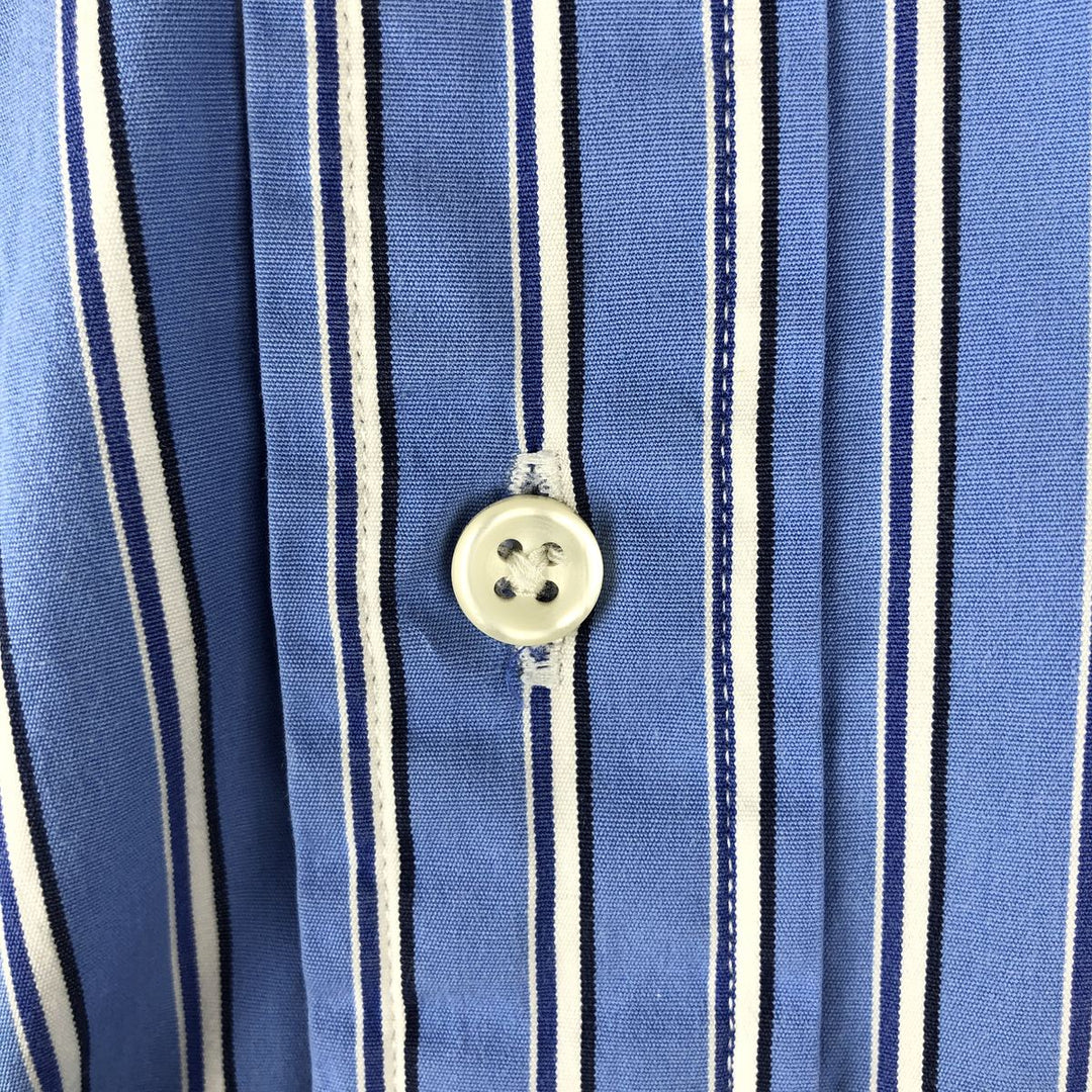 Ralph Lauren POLO by Ralph Lauren CUSTOM FIT long sleeve button down striped shirt men's size L cotton Blue type light blue Vintage Second Hand