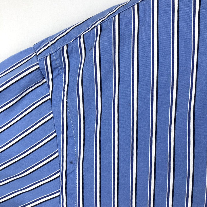 Ralph Lauren POLO by Ralph Lauren CUSTOM FIT long sleeve button down striped shirt men's size L cotton Blue type light blue Vintage Second Hand