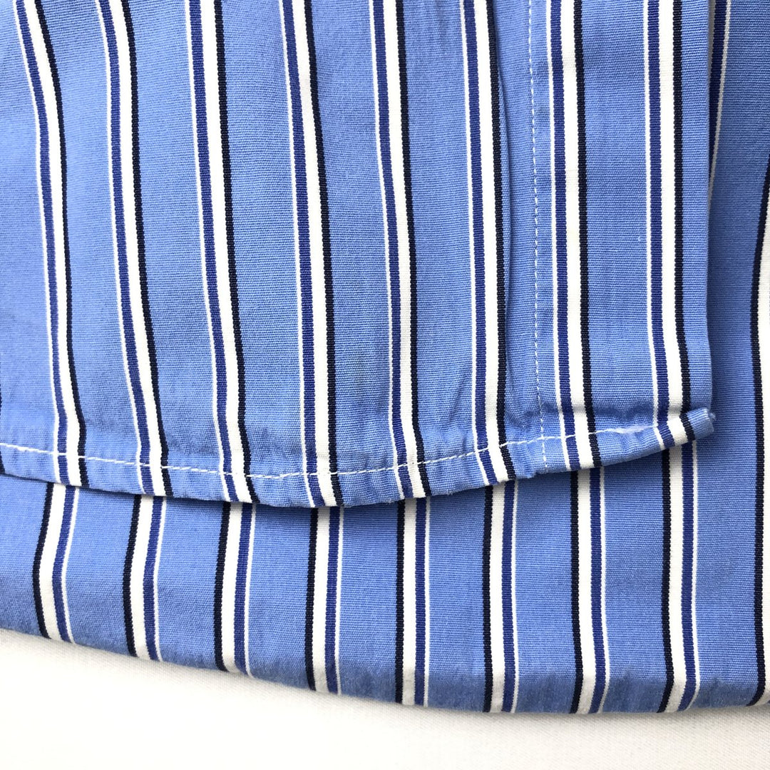 Ralph Lauren POLO by Ralph Lauren CUSTOM FIT long sleeve button down striped shirt men's size L cotton Blue type light blue Vintage Second Hand