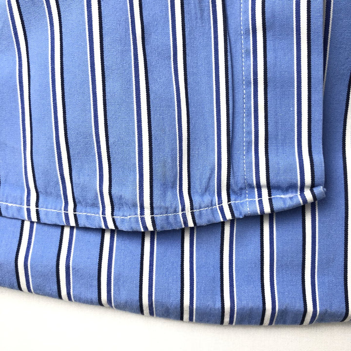 Ralph Lauren POLO by Ralph Lauren CUSTOM FIT long sleeve button down striped shirt men's size L cotton Blue type light blue Vintage Second Hand