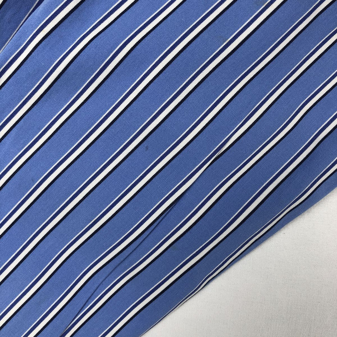 Ralph Lauren POLO by Ralph Lauren CUSTOM FIT long sleeve button down striped shirt men's size L cotton Blue type light blue Vintage Second Hand