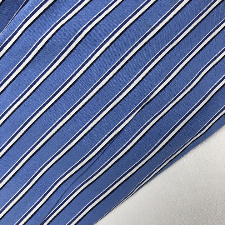 Ralph Lauren POLO by Ralph Lauren CUSTOM FIT long sleeve button down striped shirt men's size L cotton Blue type light blue Vintage Second Hand