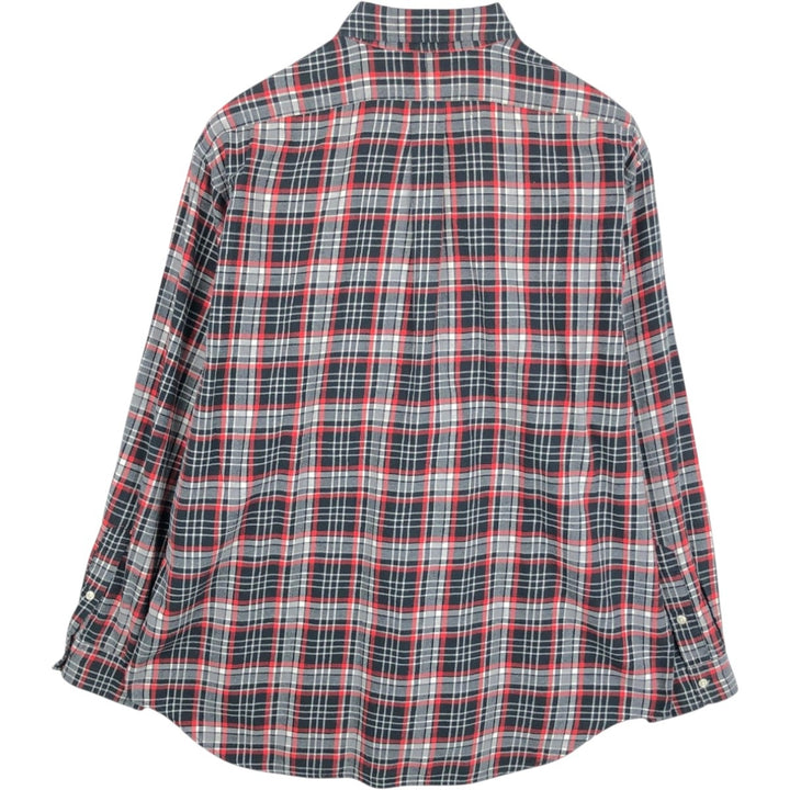 Ralph Lauren BLAIRE long sleeve button down check shirt, men's XL size cotton red type Vintage Second Hand