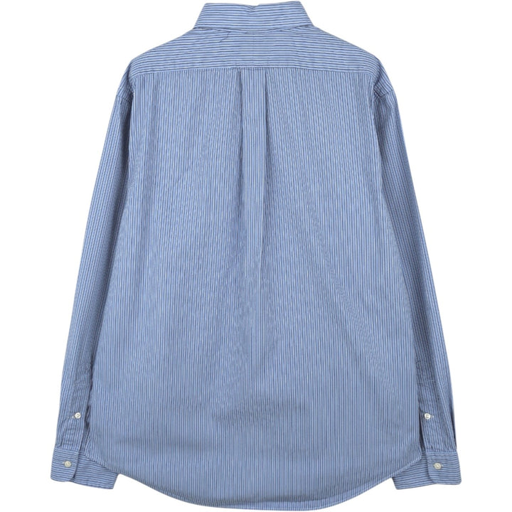 Ralph Lauren CUSTOM FIT long sleeve button down striped shirt men's size L cotton Blue type light blue Vintage Second Hand