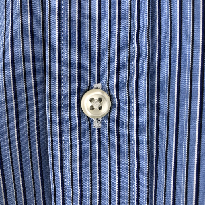 Ralph Lauren CUSTOM FIT long sleeve button down striped shirt men's size L cotton Blue type light blue Vintage Second Hand