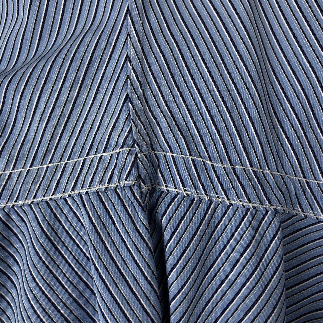 Ralph Lauren CUSTOM FIT long sleeve button down striped shirt men's size L cotton Blue type light blue Vintage Second Hand