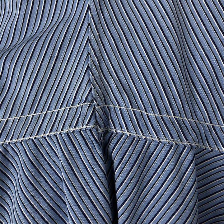 Ralph Lauren CUSTOM FIT long sleeve button down striped shirt men's size L cotton Blue type light blue Vintage Second Hand