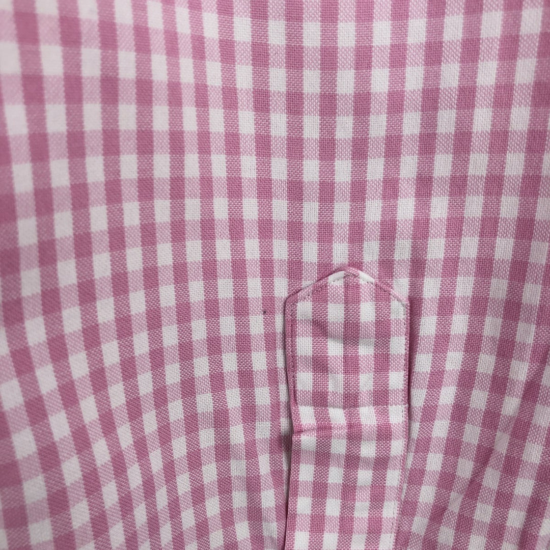 Ralph Lauren Classic Fit Gingham Check Long Sleeve Button-Down Check Shirt, Men's Size L (approx.) cotton pink type Vintage Second Hand