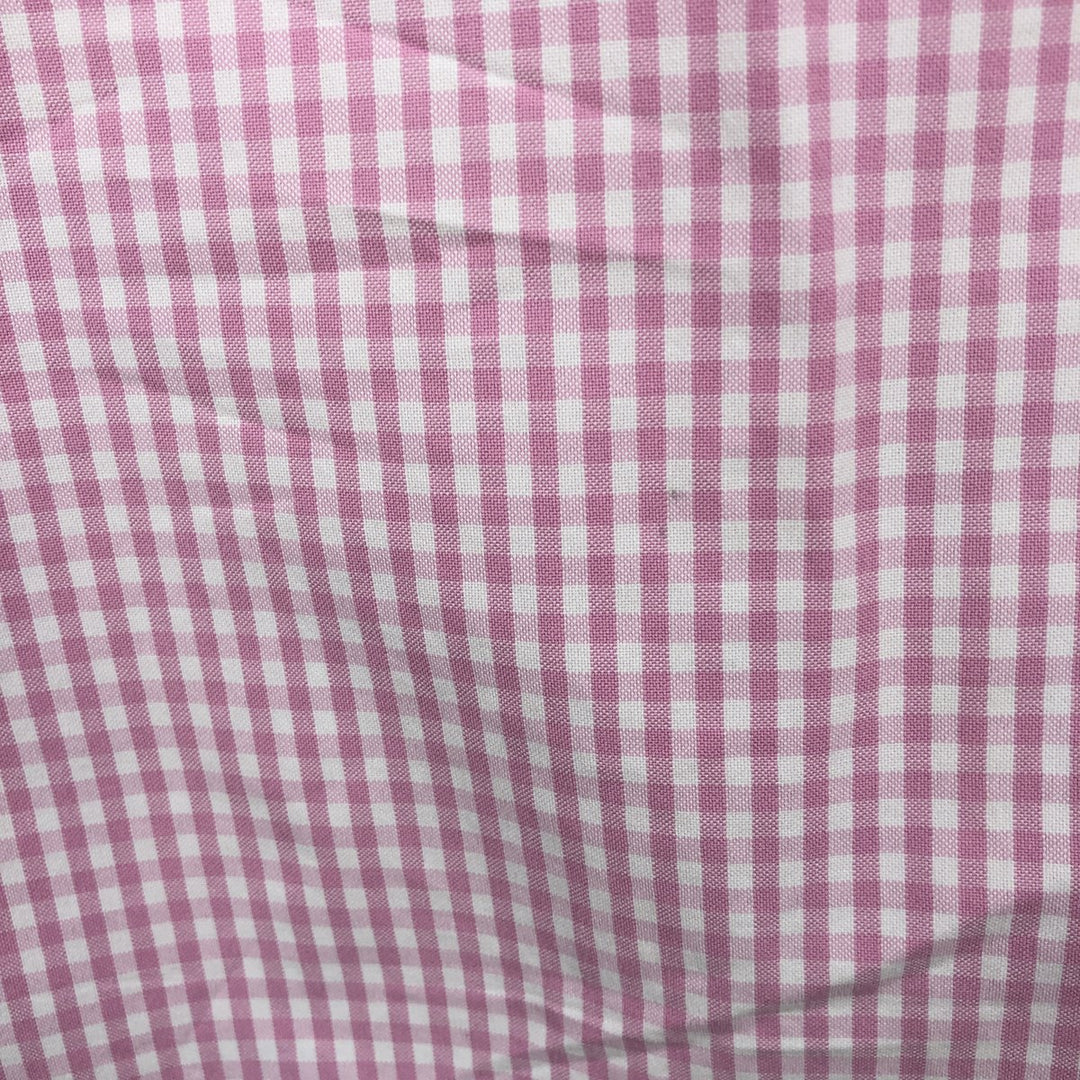 Ralph Lauren Classic Fit Gingham Check Long Sleeve Button-Down Check Shirt, Men's Size L (approx.) cotton pink type Vintage Second Hand