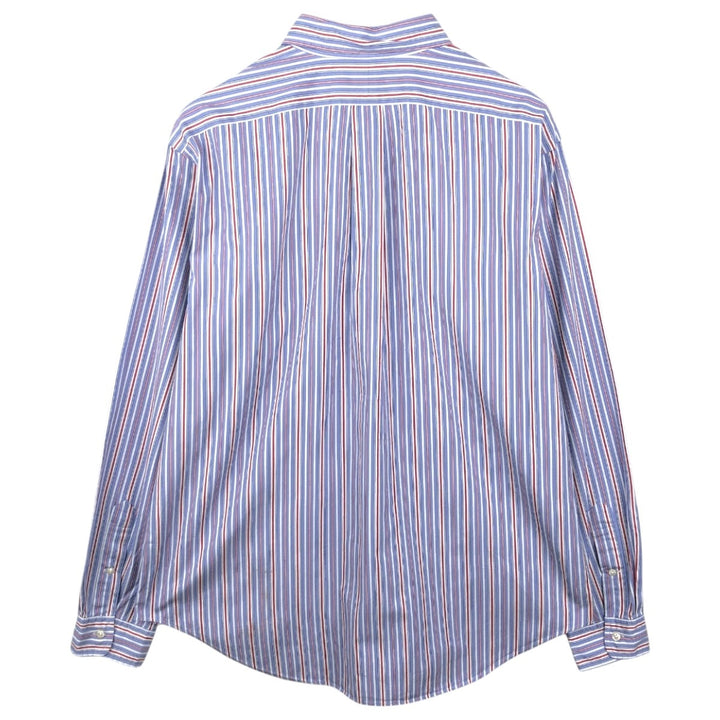 Ralph Lauren Classic Fit Multi-Stripe Long Sleeve Button-Down Striped Shirt, Men's XL cotton Blue type light blue Vintage Second Hand