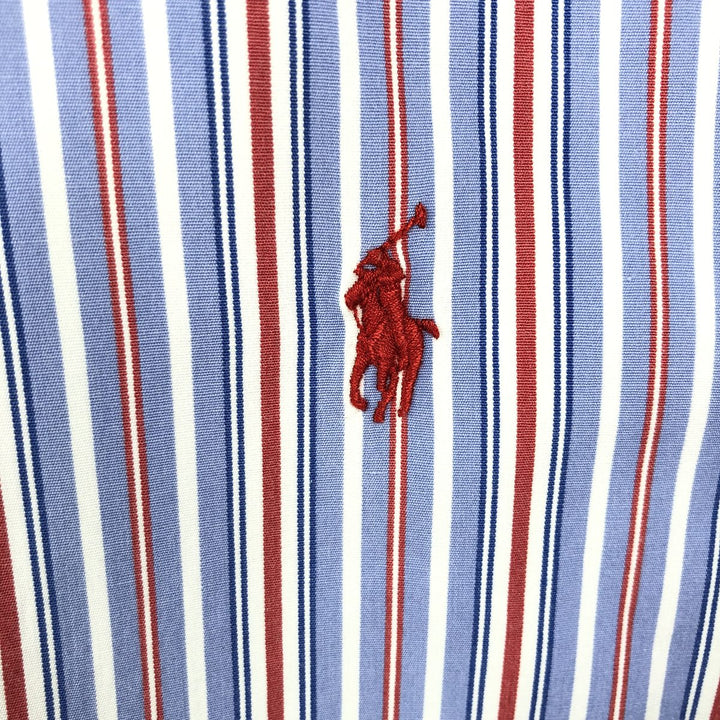 Ralph Lauren Classic Fit Multi-Stripe Long Sleeve Button-Down Striped Shirt, Men's XL cotton Blue type light blue Vintage Second Hand