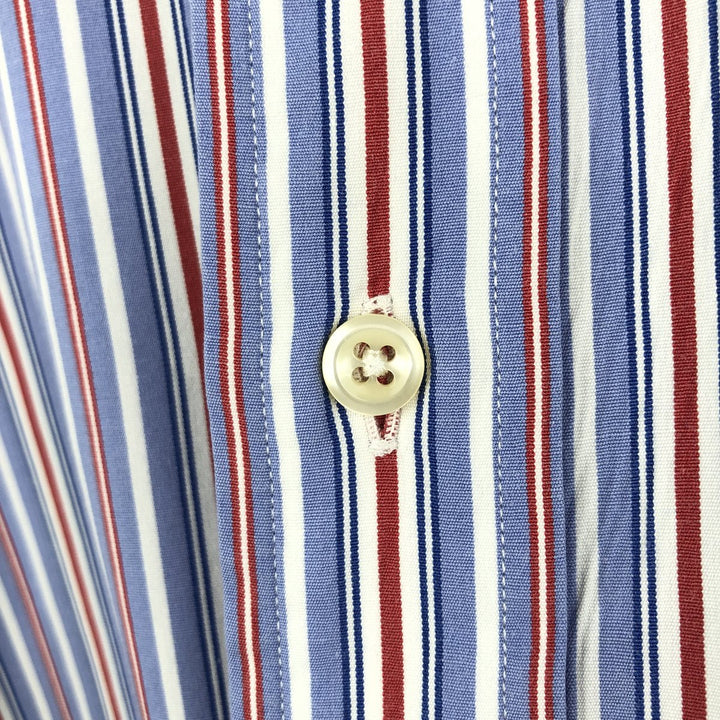 Ralph Lauren Classic Fit Multi-Stripe Long Sleeve Button-Down Striped Shirt, Men's XL cotton Blue type light blue Vintage Second Hand