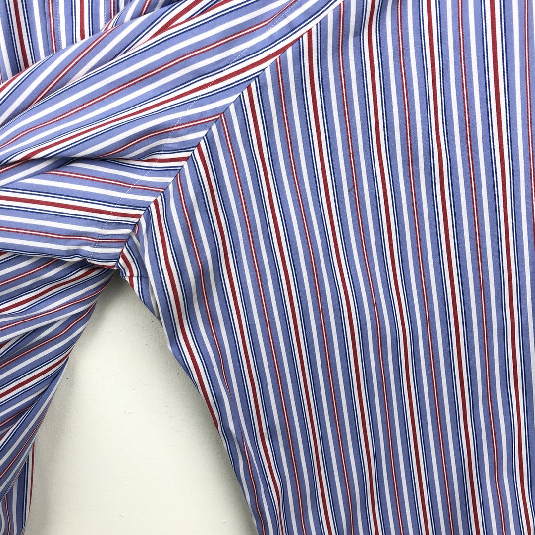 Ralph Lauren Classic Fit Multi-Stripe Long Sleeve Button-Down Striped Shirt, Men's XL cotton Blue type light blue Vintage Second Hand