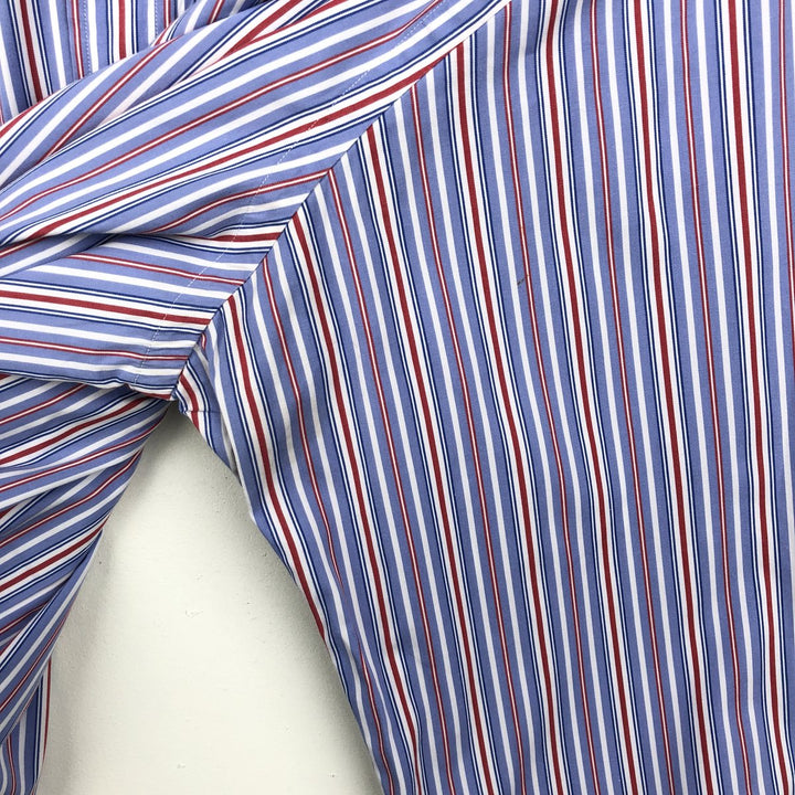 Ralph Lauren Classic Fit Multi-Stripe Long Sleeve Button-Down Striped Shirt, Men's XL cotton Blue type light blue Vintage Second Hand