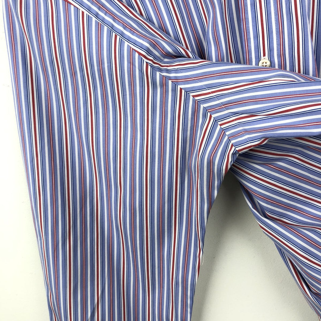 Ralph Lauren Classic Fit Multi-Stripe Long Sleeve Button-Down Striped Shirt, Men's XL cotton Blue type light blue Vintage Second Hand