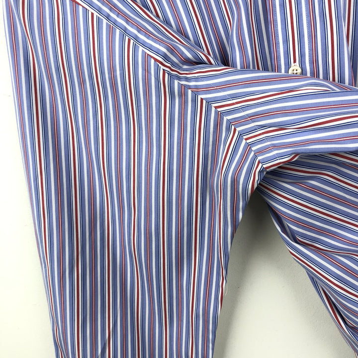 Ralph Lauren Classic Fit Multi-Stripe Long Sleeve Button-Down Striped Shirt, Men's XL cotton Blue type light blue Vintage Second Hand