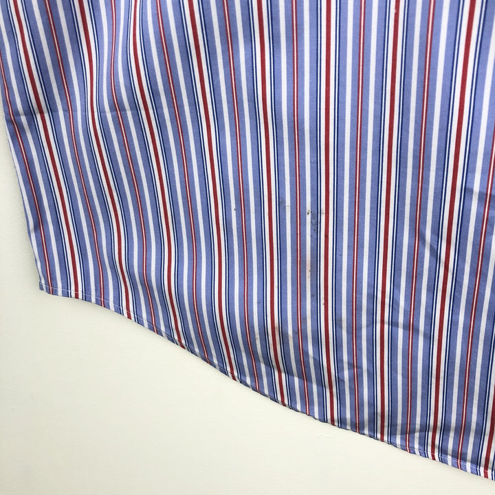 Ralph Lauren Classic Fit Multi-Stripe Long Sleeve Button-Down Striped Shirt, Men's XL cotton Blue type light blue Vintage Second Hand
