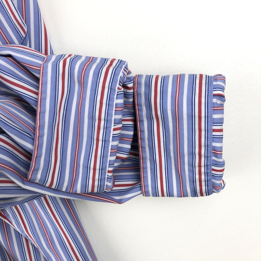 Ralph Lauren Classic Fit Multi-Stripe Long Sleeve Button-Down Striped Shirt, Men's XL cotton Blue type light blue Vintage Second Hand