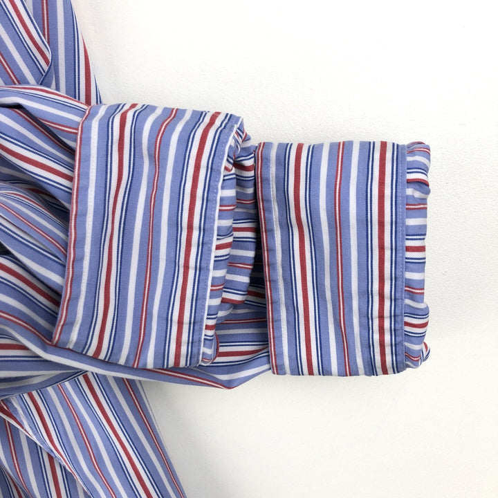 Ralph Lauren Classic Fit Multi-Stripe Long Sleeve Button-Down Striped Shirt, Men's XL cotton Blue type light blue Vintage Second Hand