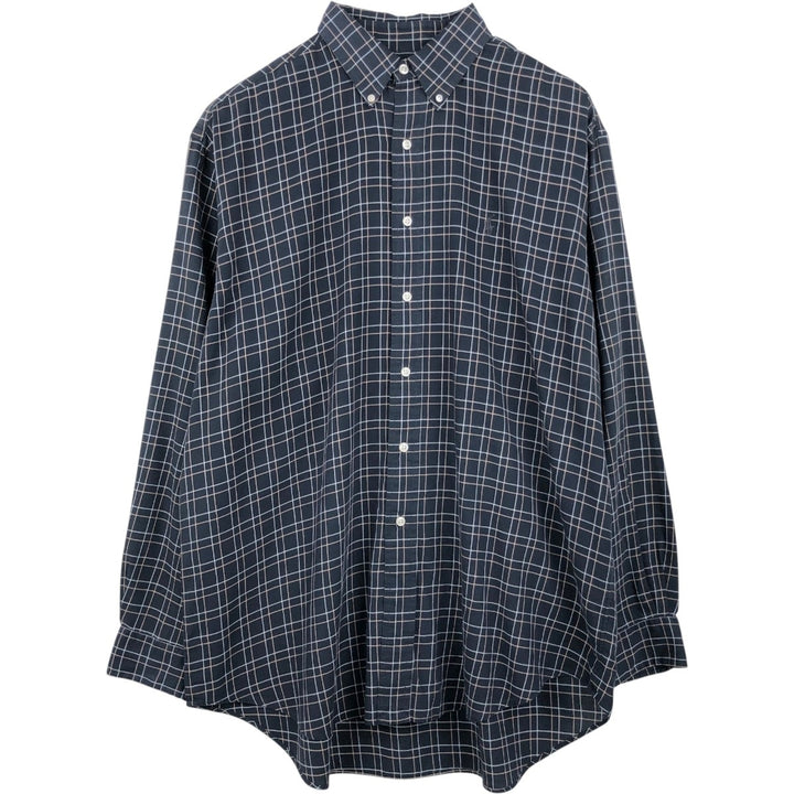 Ralph Lauren BLAKE long sleeve button down check shirt, men's size L cotton black type Vintage Second Hand