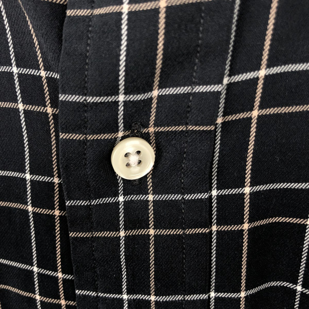 Ralph Lauren BLAKE long sleeve button down check shirt, men's size L cotton black type Vintage Second Hand