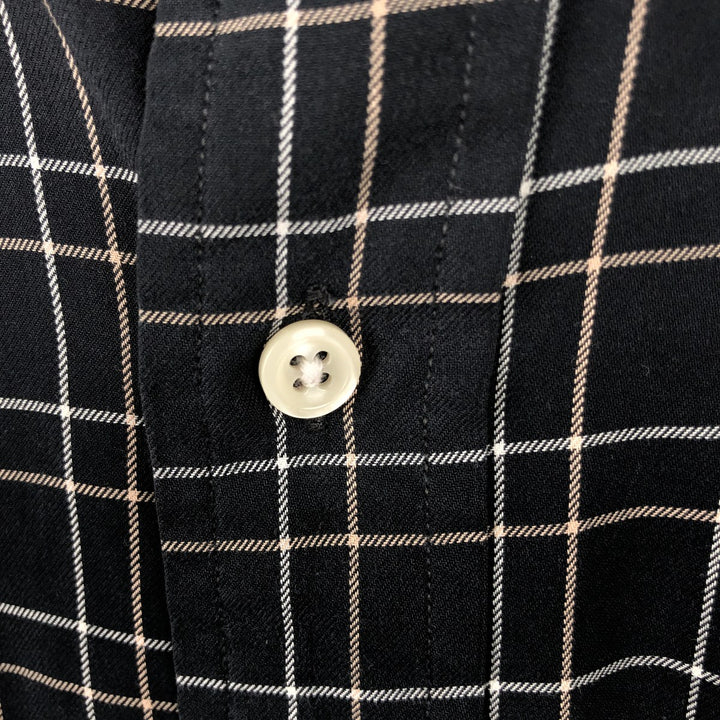Ralph Lauren BLAKE long sleeve button down check shirt, men's size L cotton black type Vintage Second Hand