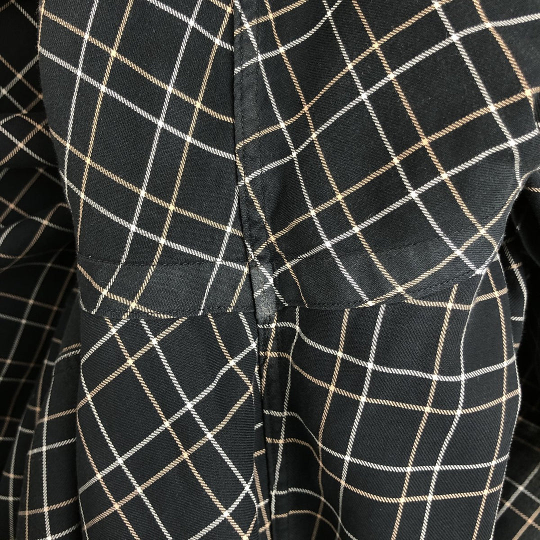 Ralph Lauren BLAKE long sleeve button down check shirt, men's size L cotton black type Vintage Second Hand