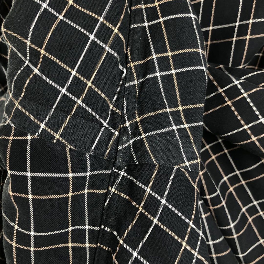 Ralph Lauren BLAKE long sleeve button down check shirt, men's size L cotton black type Vintage Second Hand