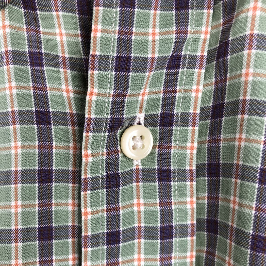 Ralph Lauren Classic Fit Long Sleeve Button Down Check Shirt Men's Size L cotton Khaki type sage green Vintage Second Hand