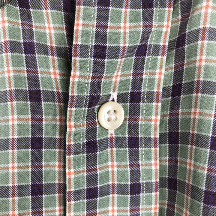 Ralph Lauren Classic Fit Long Sleeve Button Down Check Shirt Men's Size L cotton Khaki type sage green Vintage Second Hand