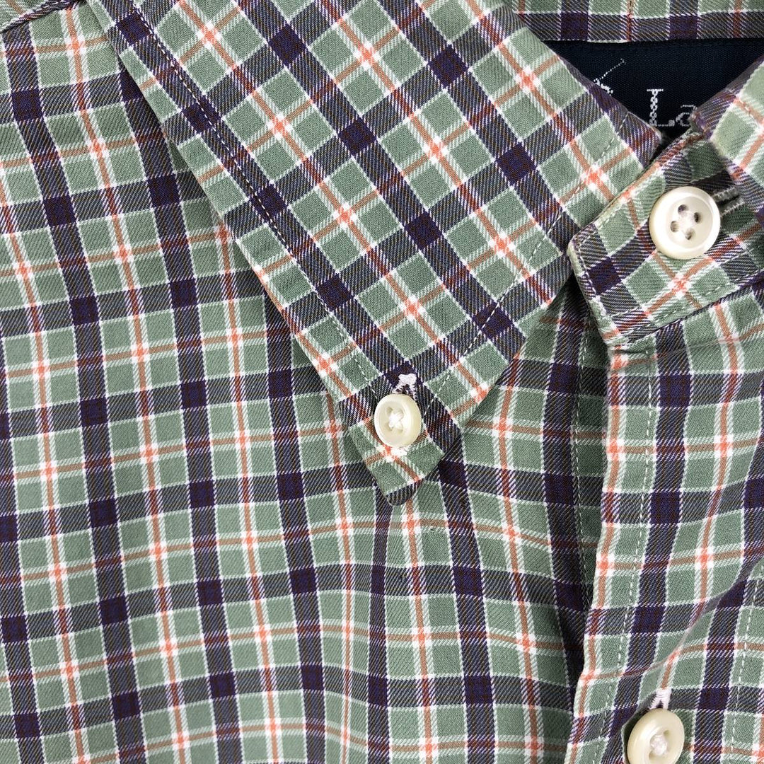 Ralph Lauren Classic Fit Long Sleeve Button Down Check Shirt Men's Size L cotton Khaki type sage green Vintage Second Hand